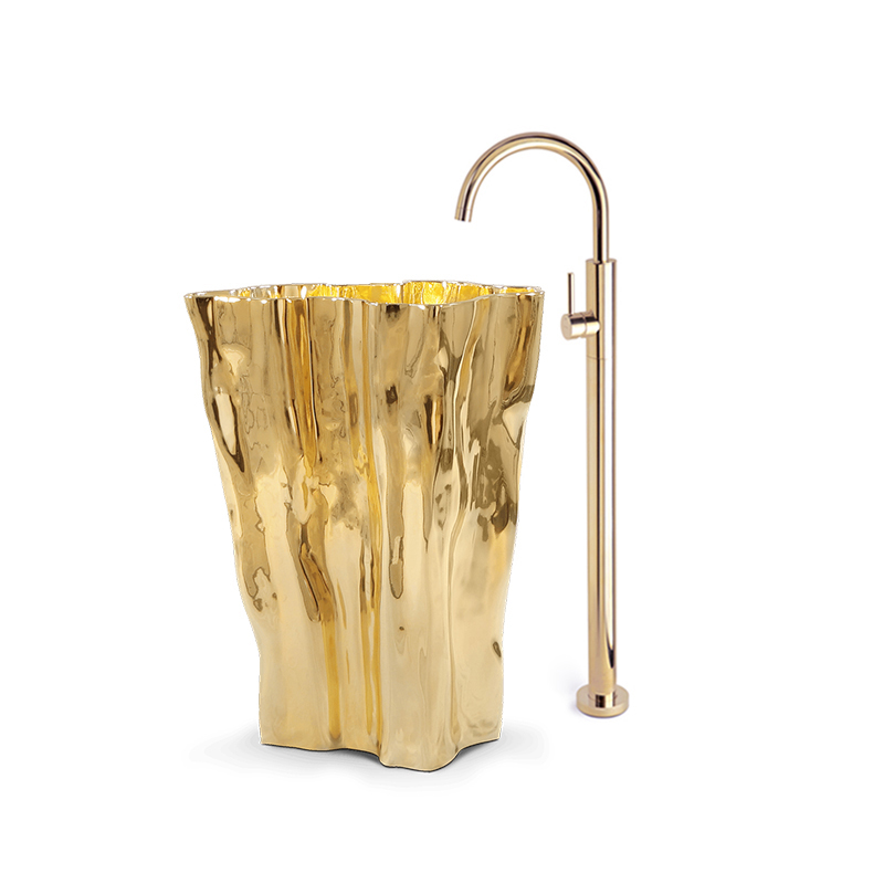 Раковина для ванной комнаты из нержавеющей стали золотого цвета