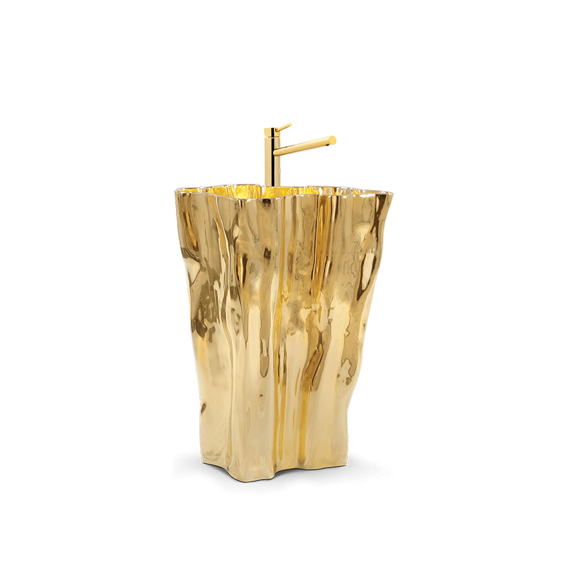 Раковина для ванной комнаты из нержавеющей стали золотого цвета