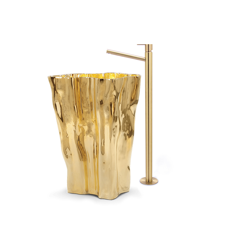 Раковина для ванной комнаты из нержавеющей стали золотого цвета