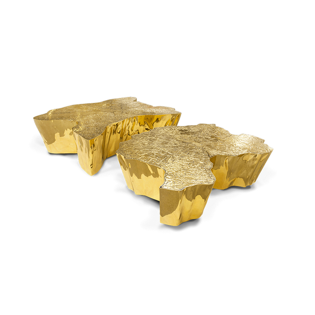 Популярный металлический журнальный столик из нержавеющей стали с золотым дизайном ствола дерева