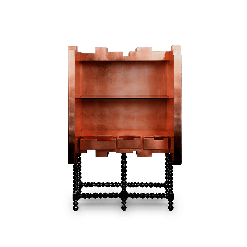 Мебель для гостиной из массива дерева, глянцевый лак, барный шкаф