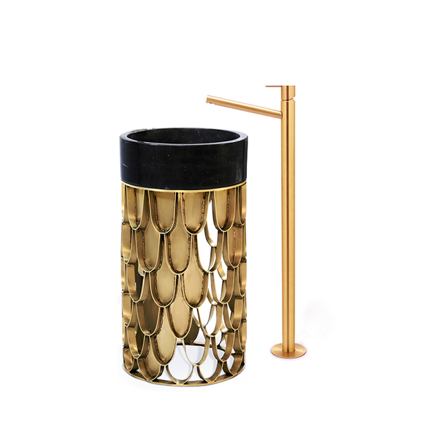 Умывальник из нержавеющей стали в форме золота, раковина для ванной комнаты